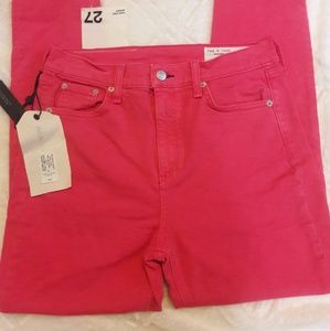 Fushia pink denim jeans